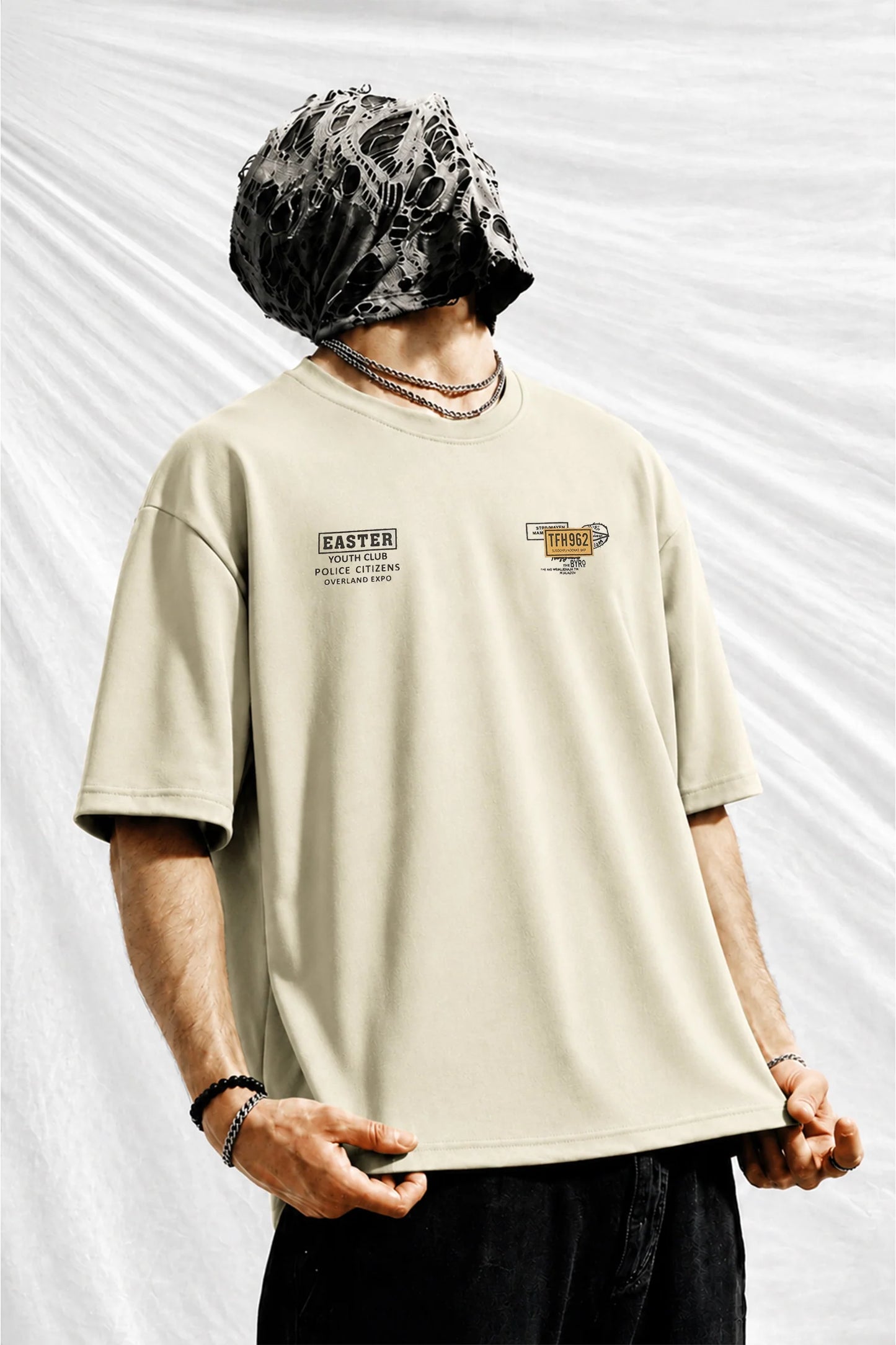 Oversized Sky Blue Premium Cotton Casual T-Shirt