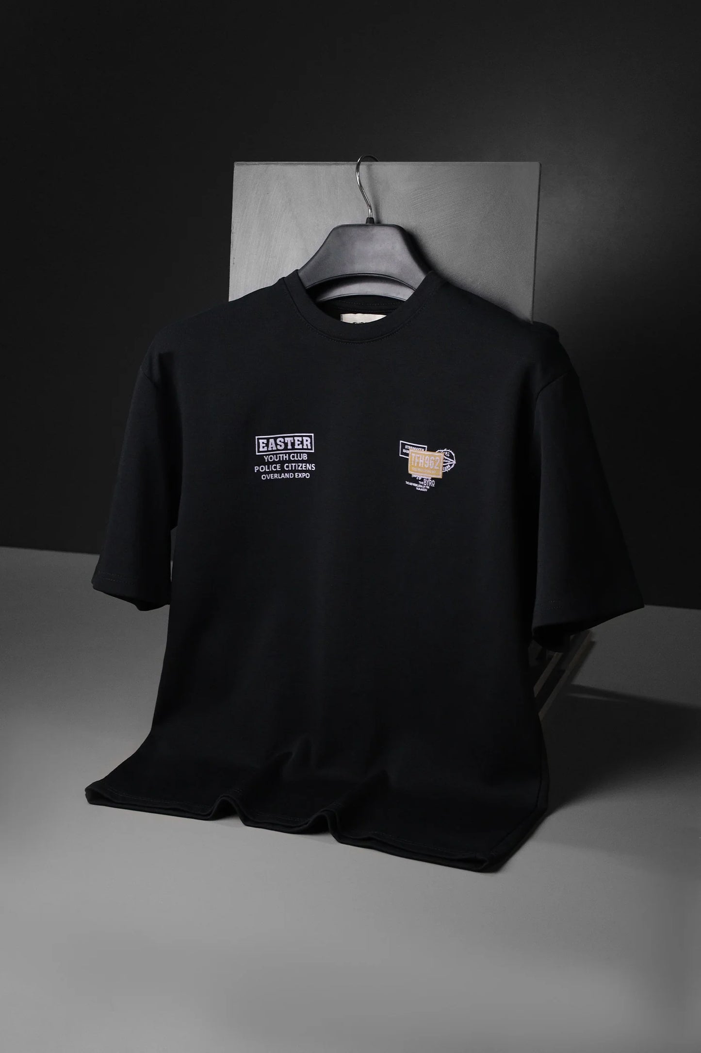 Oversized Black Urban Streetwear Graphic Cotton T-Shirt