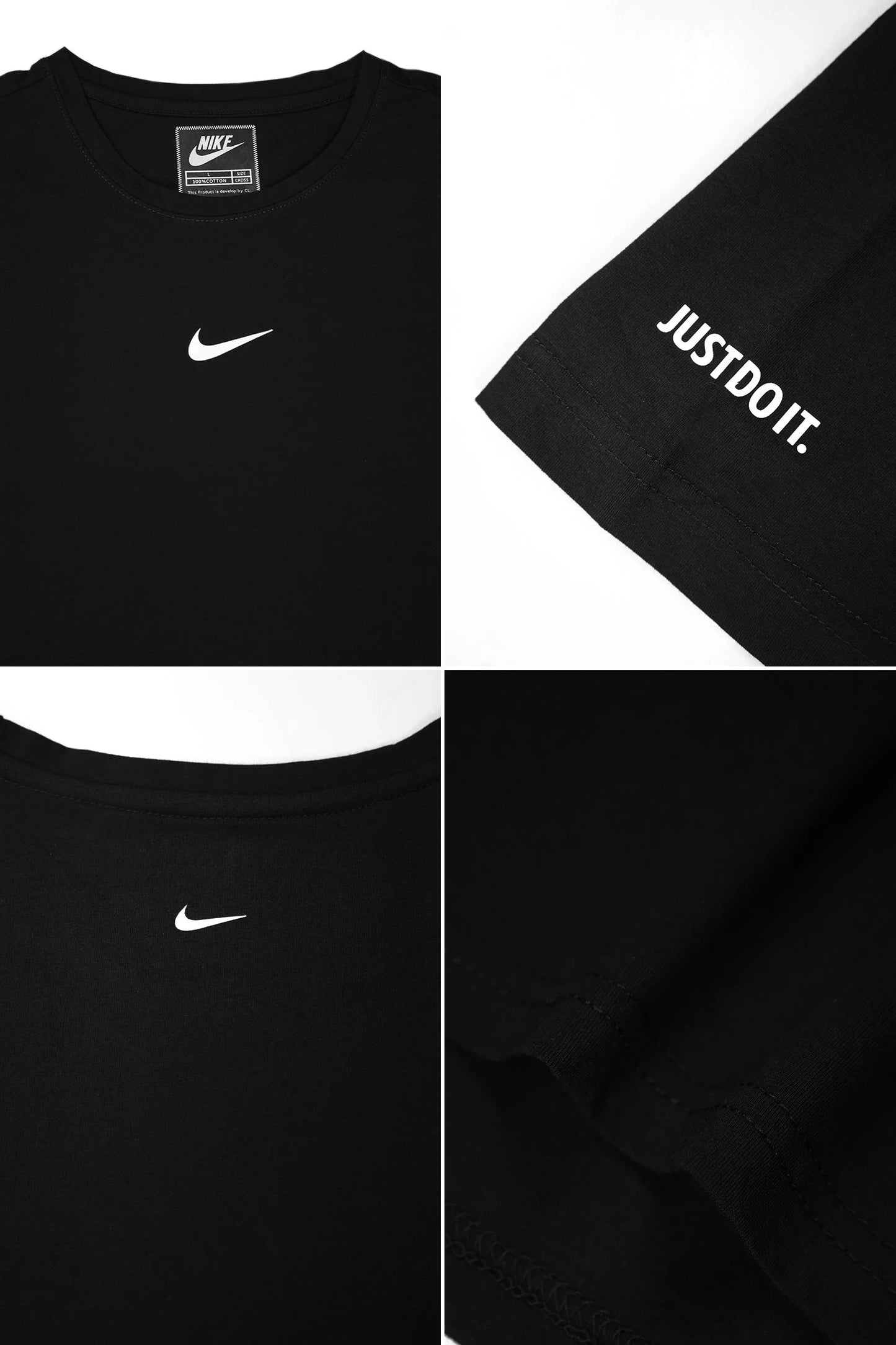 Premium Black Minimal Crew Neck Cotton T-Shirt