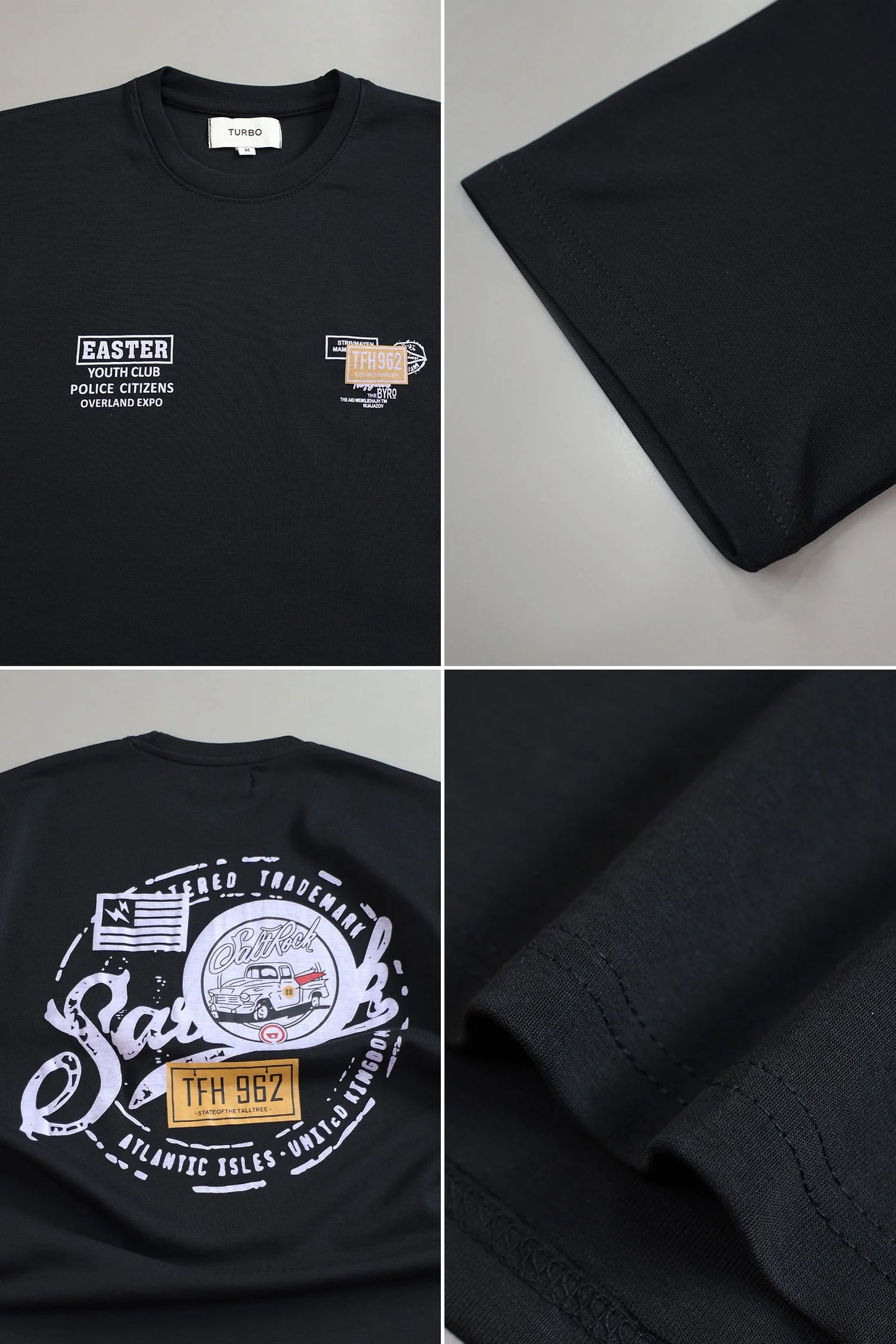 Oversized Black Urban Streetwear Graphic Cotton T-Shirt