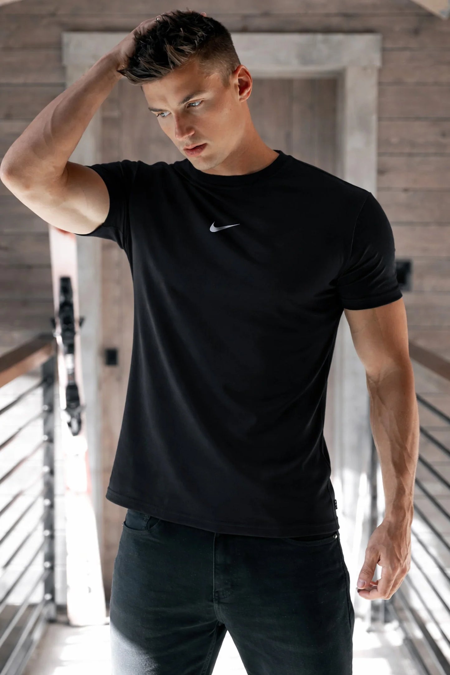 Premium Black Minimal Crew Neck Cotton T-Shirt