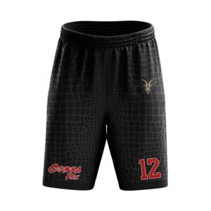 Custom Basketball Uniform Set – Black Croc Texture with Red Trim