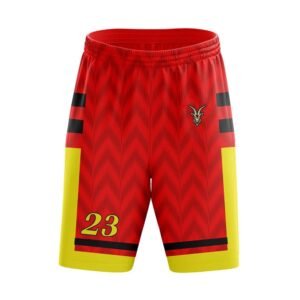 Custom Basketball Uniform Set – Red, Yellow & Black Chevron