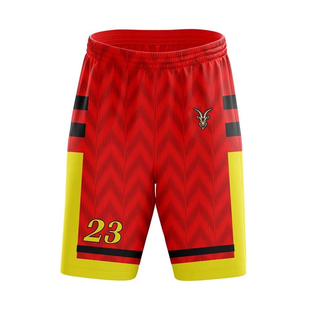 Custom Basketball Uniform Set – Red, Yellow & Black Chevron - Image 2