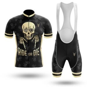 Men’s Ride or Die Skull Cycling Jersey and Bib Shorts Set