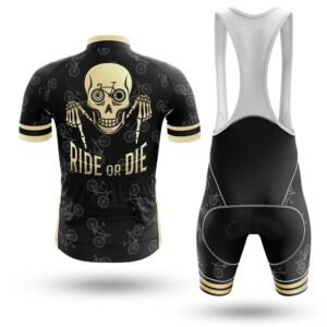 Men’s Ride or Die Skull Cycling Jersey and Bib Shorts Set