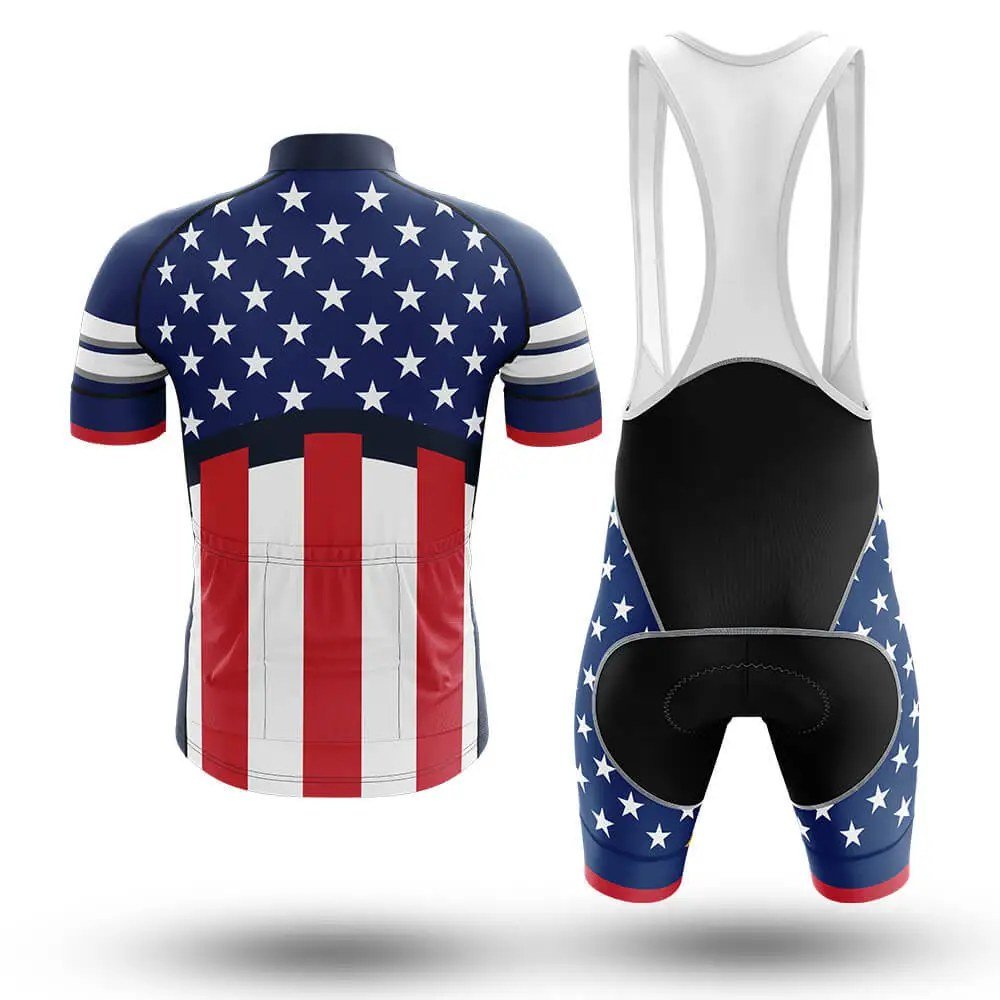 Men's USA Star & Stripes Cycling Jersey and Bib Shorts Set - Image 2