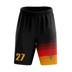Custom Basketball Uniform Set – Black & Sunset Gradient Stripe