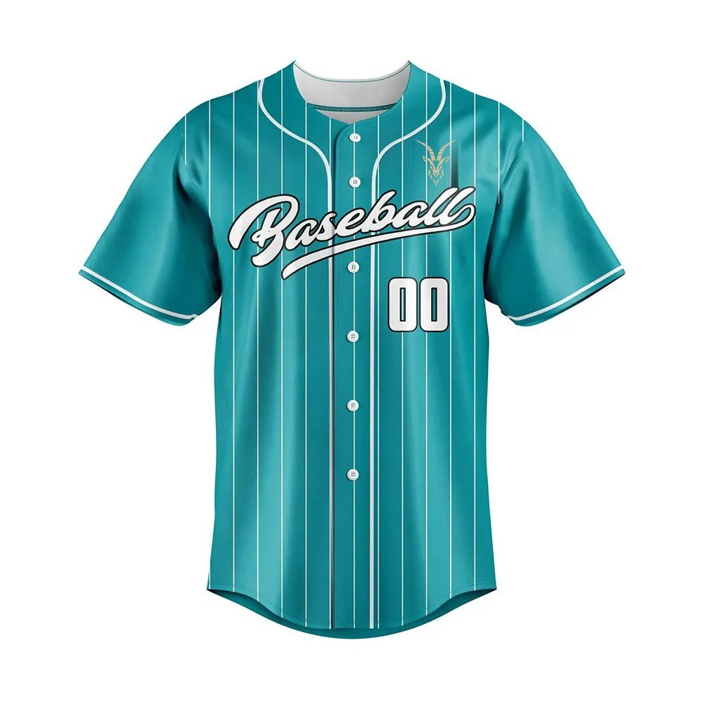 Teal Pinstripe Script Custom Baseball Uniform Set (Jersey + Pants)
