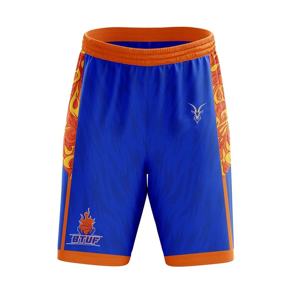 Custom Basketball Uniform Set – Royal Blue & Orange Flame - Image 2