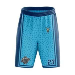 Custom Basketball Uniform Set – Sky Blue Dot Pattern & Navy